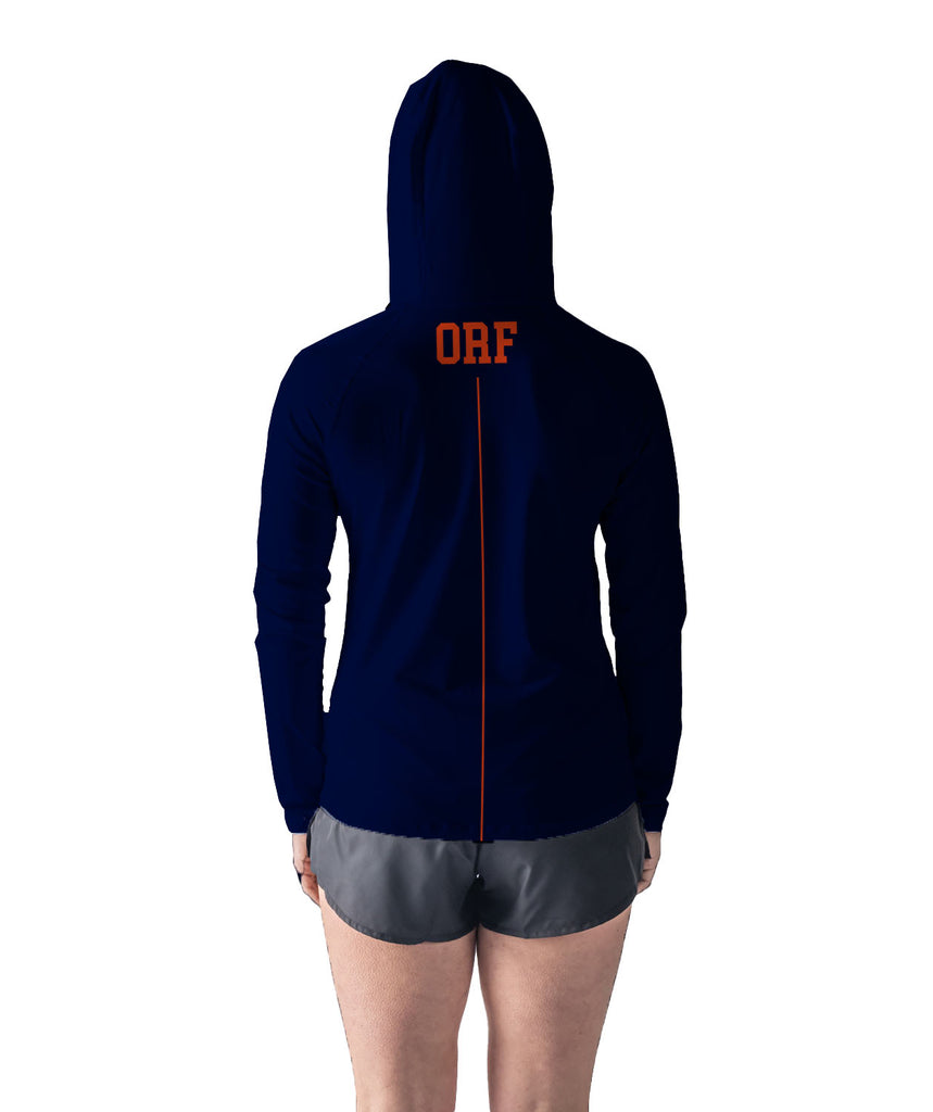 Women's Norfolk Academy Sun Hoodie LS - Navy