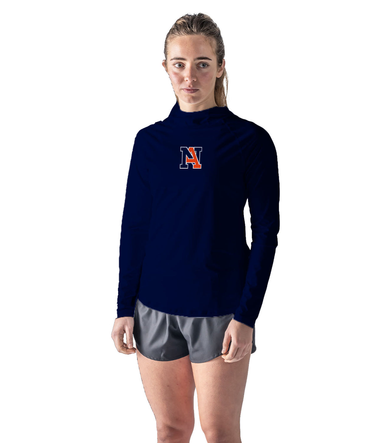 Women's Norfolk Academy Sun Hoodie LS - Navy