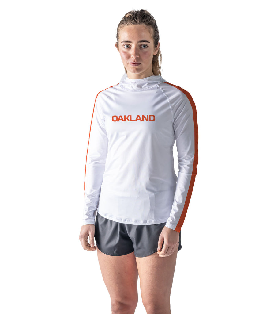 Women's Oakland Strokes Sun Hoodie LS - White