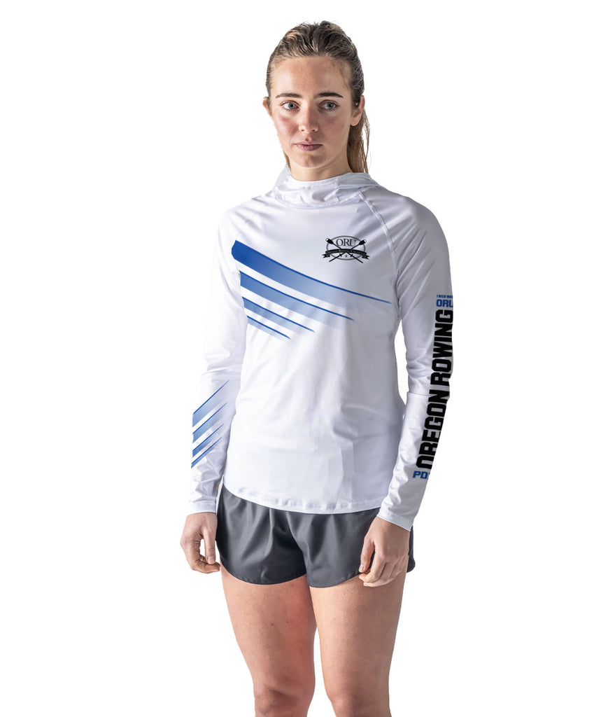 Women's Oregon Rowing Unlimited Sun Hoodie LS - White