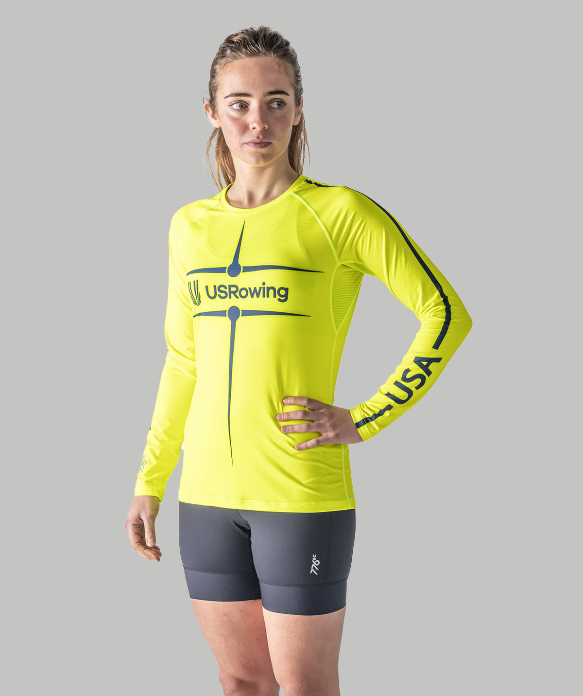 Women's 776BC x USRowing Motion Pro LS Training Base Layer 02 - Neon Yellow