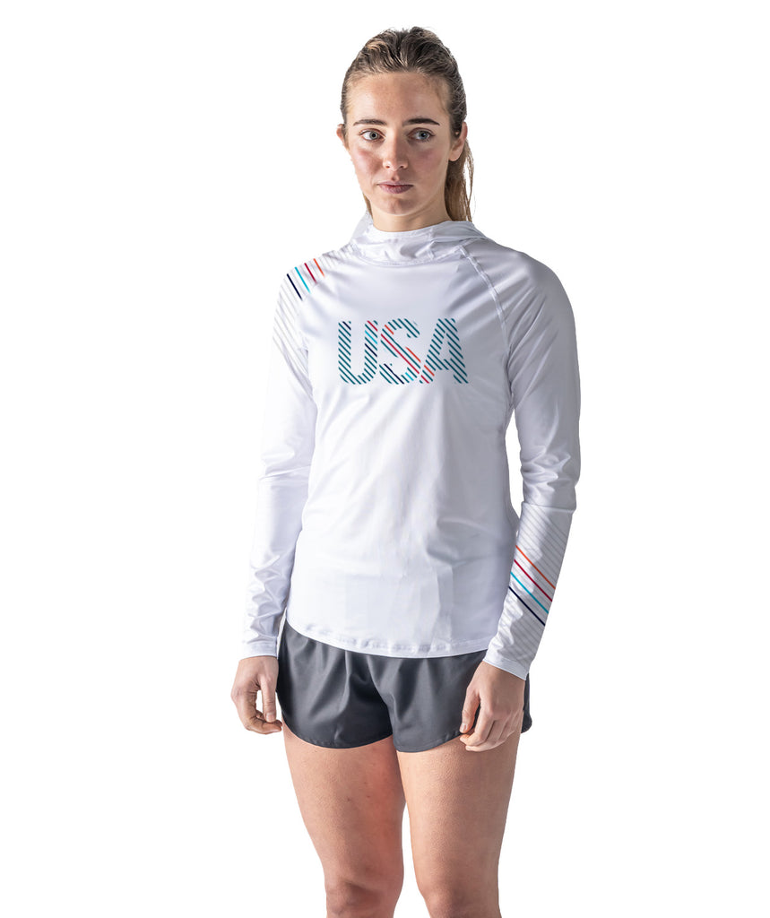 Women's 776BC X USRowing Summer Hoodie LS 03 - White