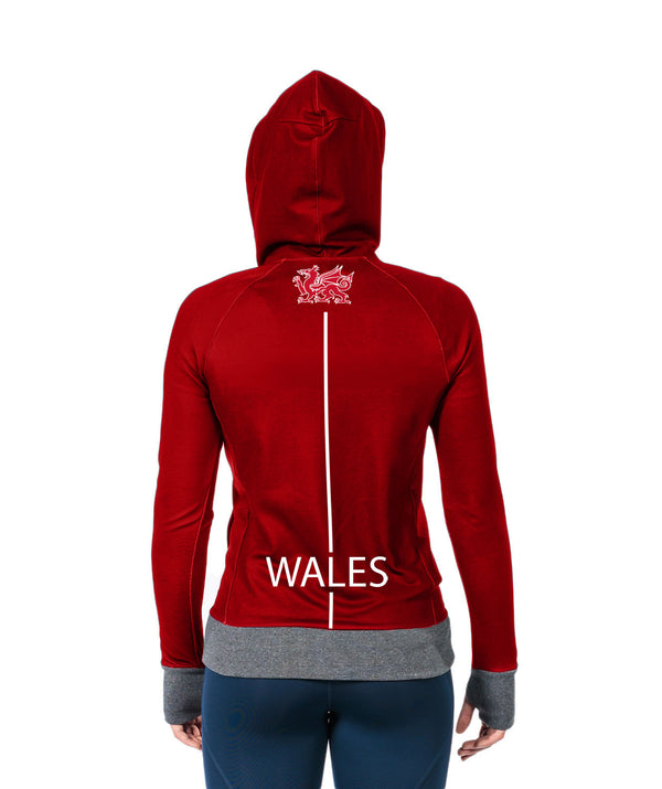 Women's Welsh Rowing Full Zip Fleece Hoodie - Red/White