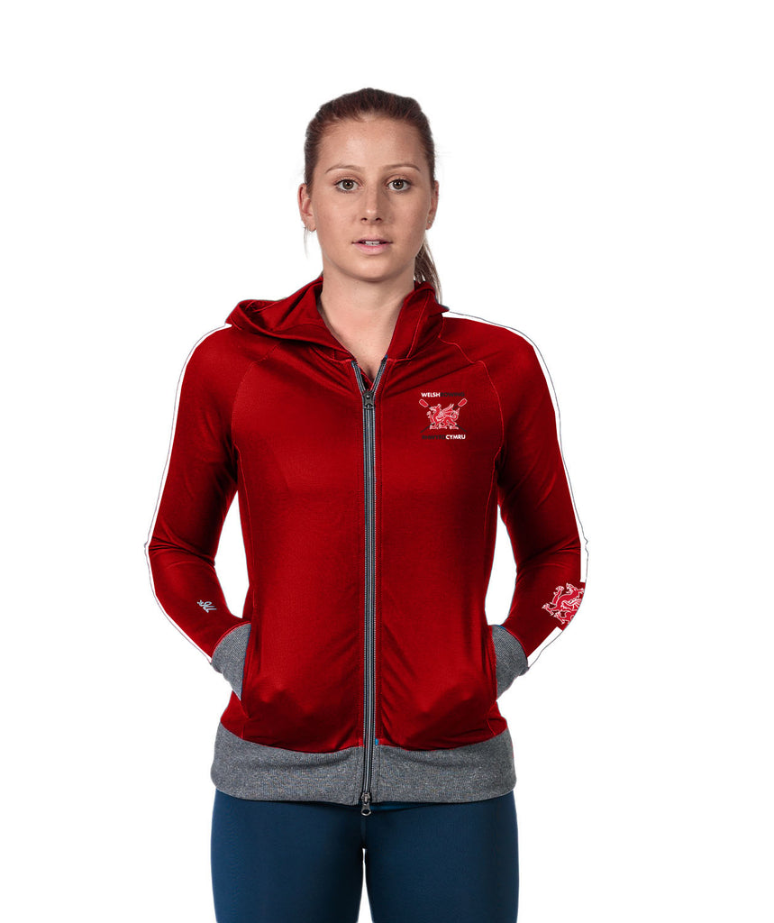 Women's Welsh Rowing Full Zip Fleece Hoodie - Red/White