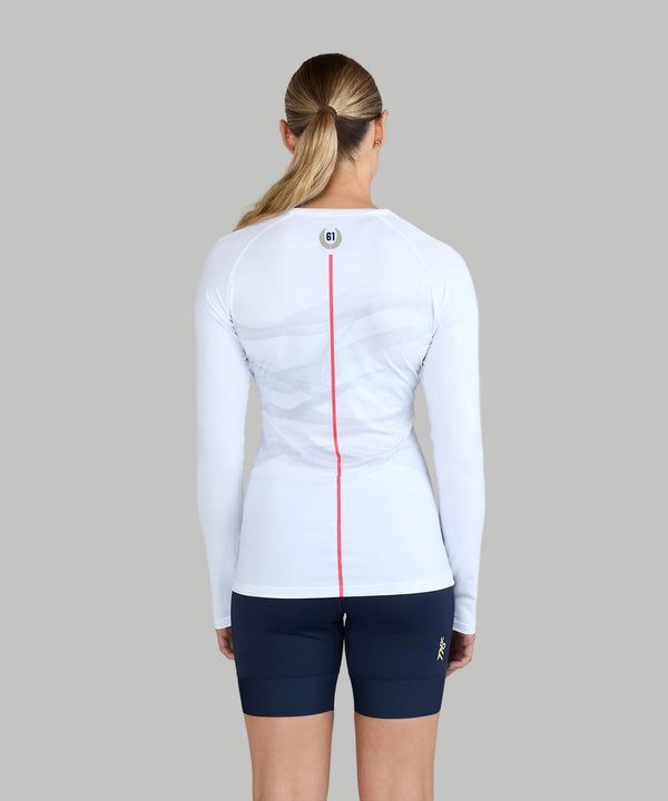 Women's 776BC X HOCR 61 Base Layer LS - White/Coral