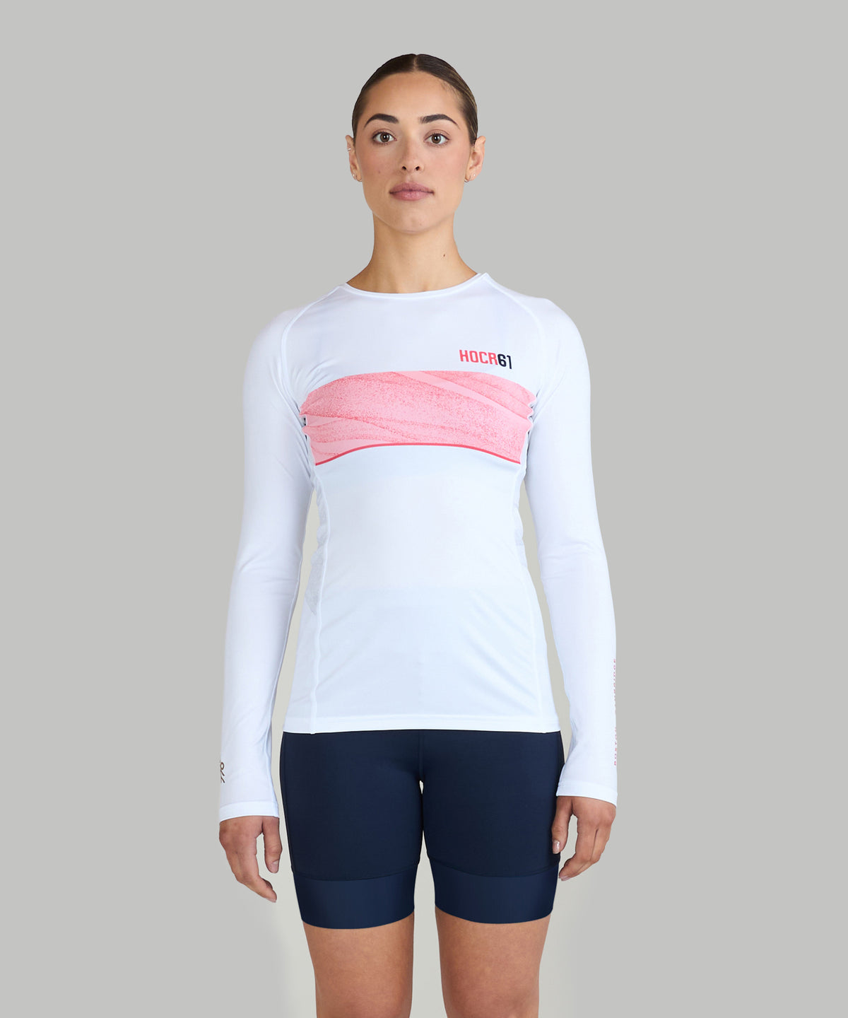 Women's 776BC X HOCR 61 Base Layer LS - White/Coral