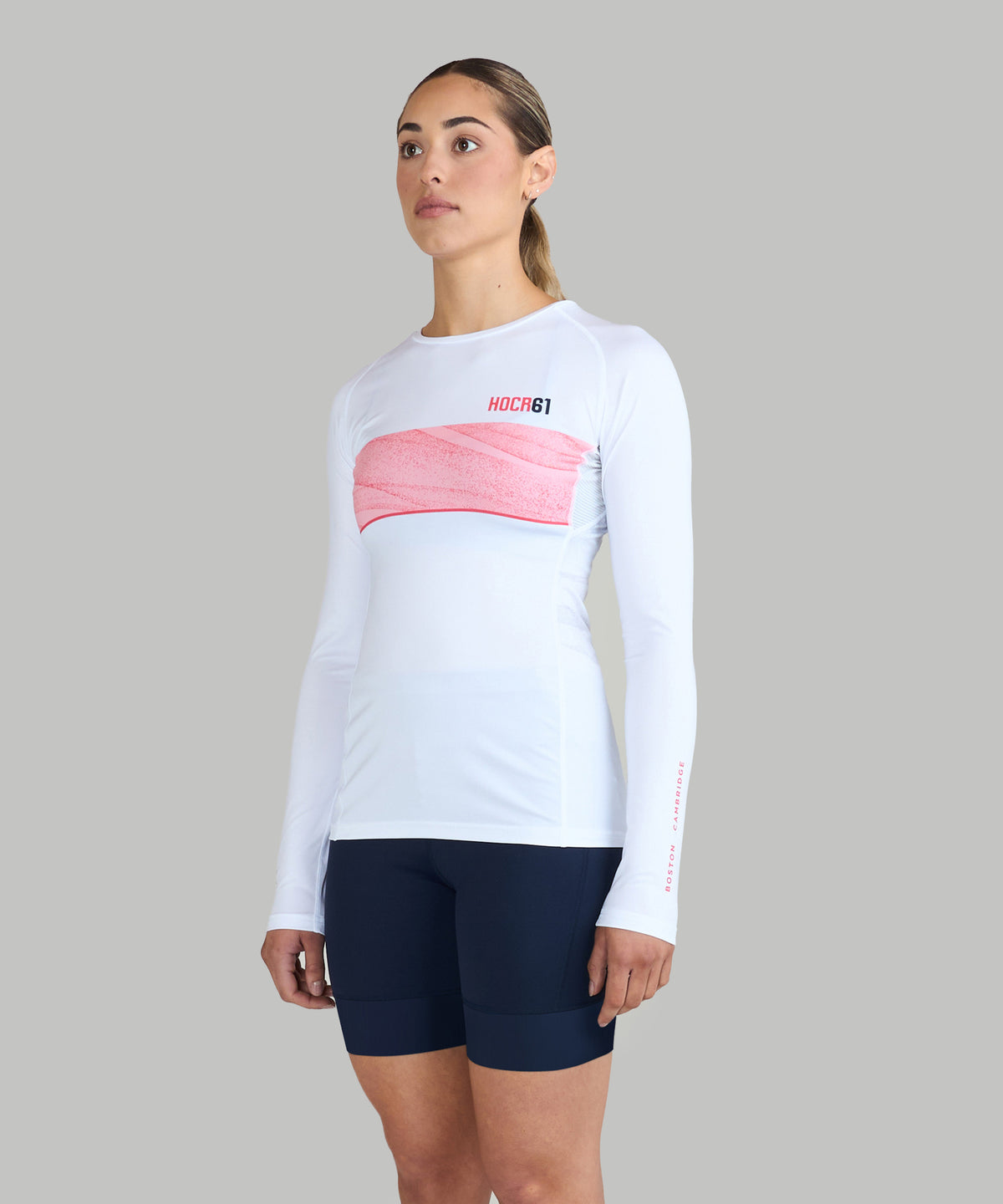 Women's 776BC X HOCR 61 Base Layer LS - White/Coral