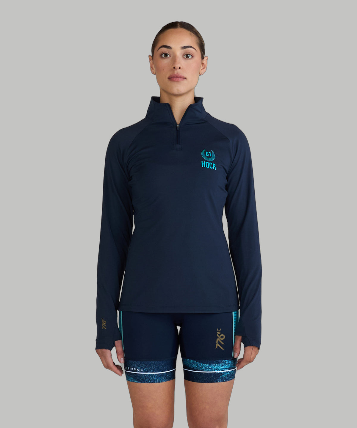 Women's 776BC X HOCR 61 Pro Tour 1/4 Zip LS - Dark Navy/Capri