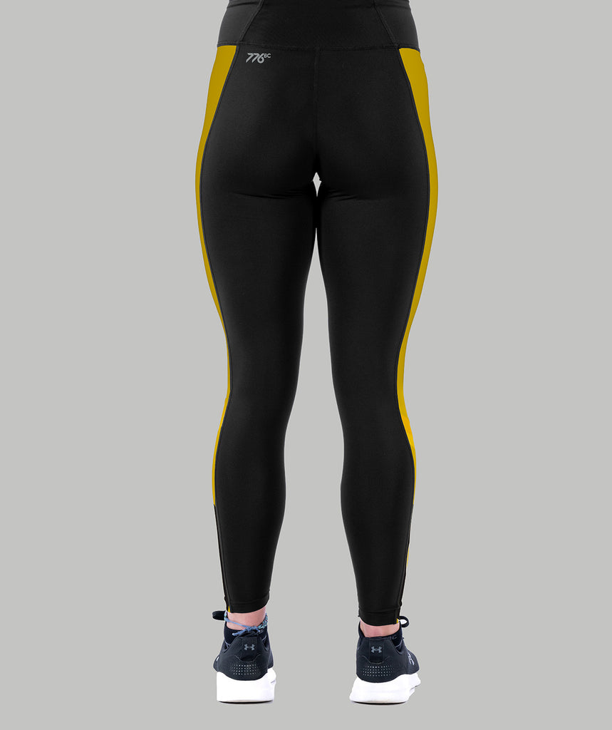 Women's ZLAC 7/8 Streamline Tight - Black/Yellow