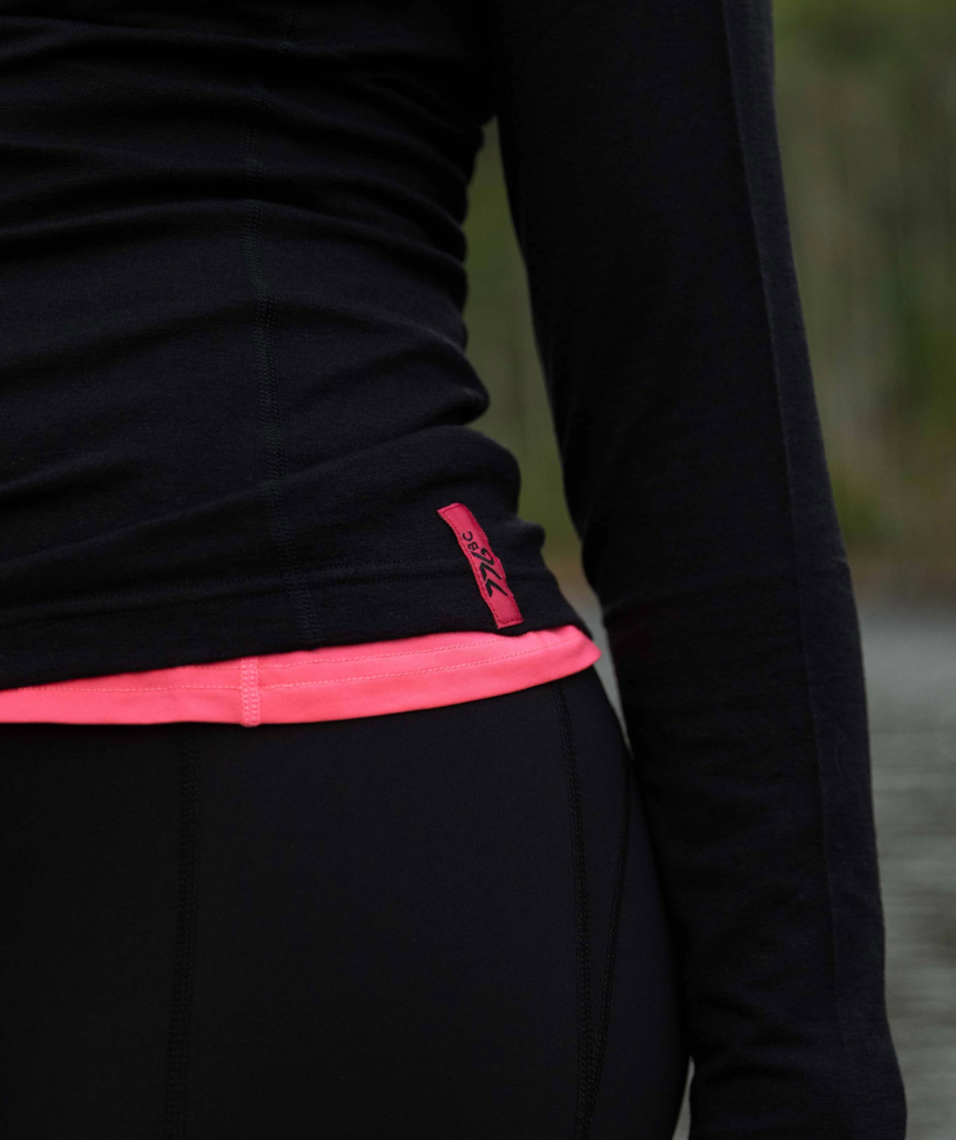 Women's Wreath Pro-Merino 1/4 Zip - Black