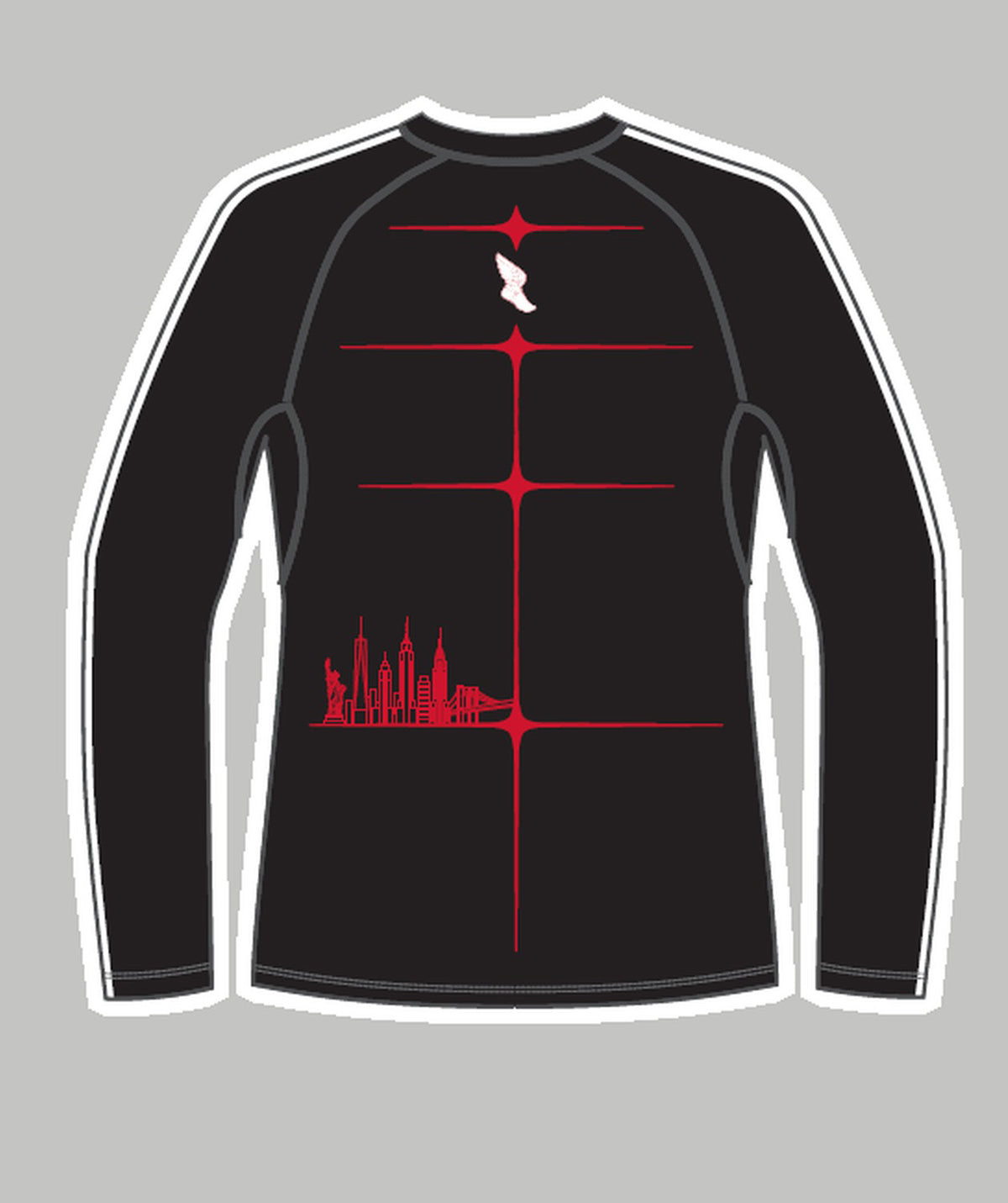 Men's New York Athletic Club Base Layer LS - Black/Red