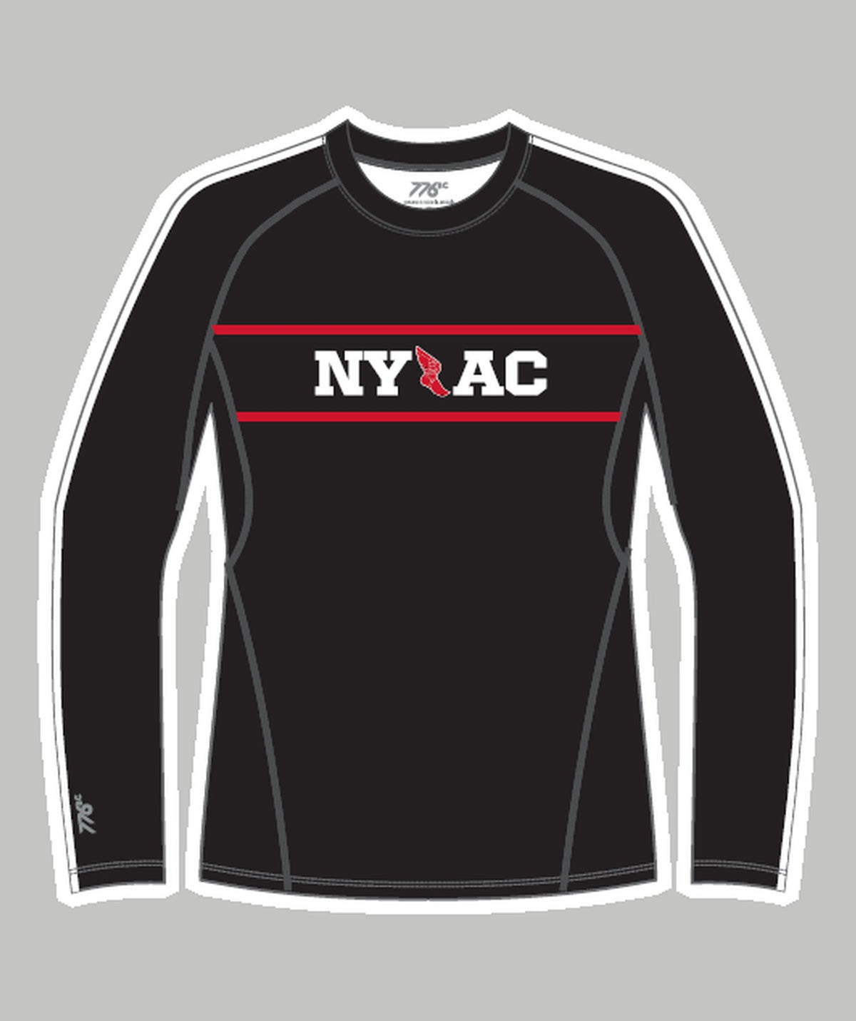 Men's New York Athletic Club Base Layer LS - Black/Red