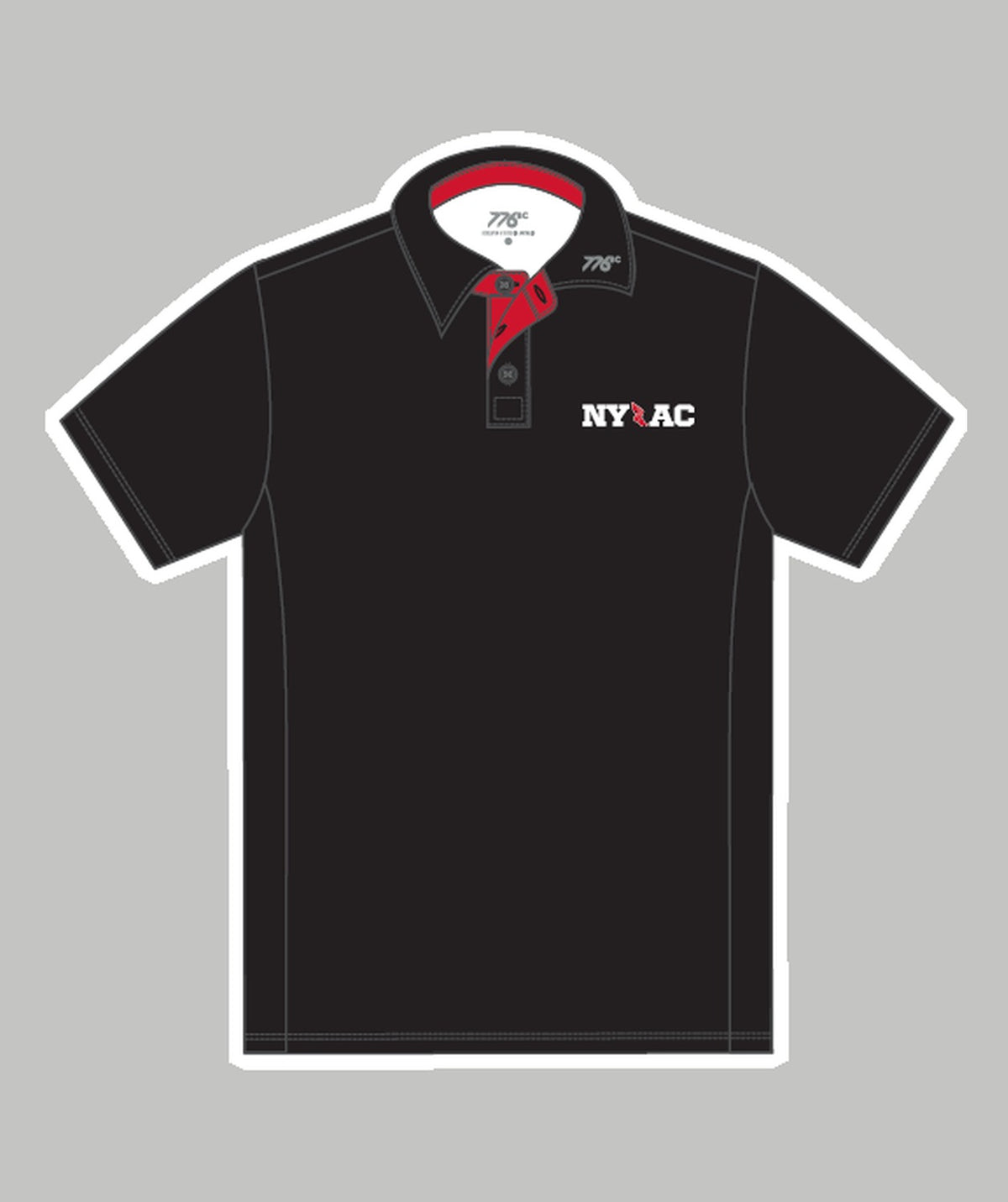Men's New York Athletic Club Polo SS - Black/Red