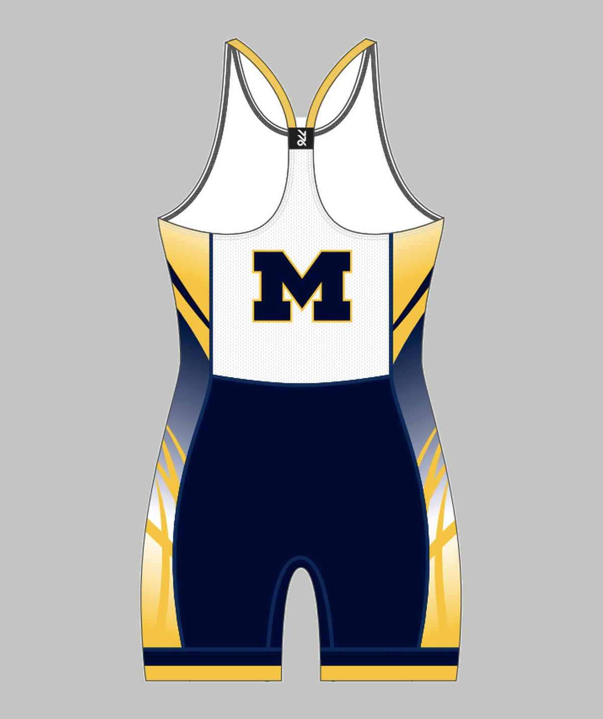 Women's University of Michigan Aero Unisuit - White/Yellow/Navy