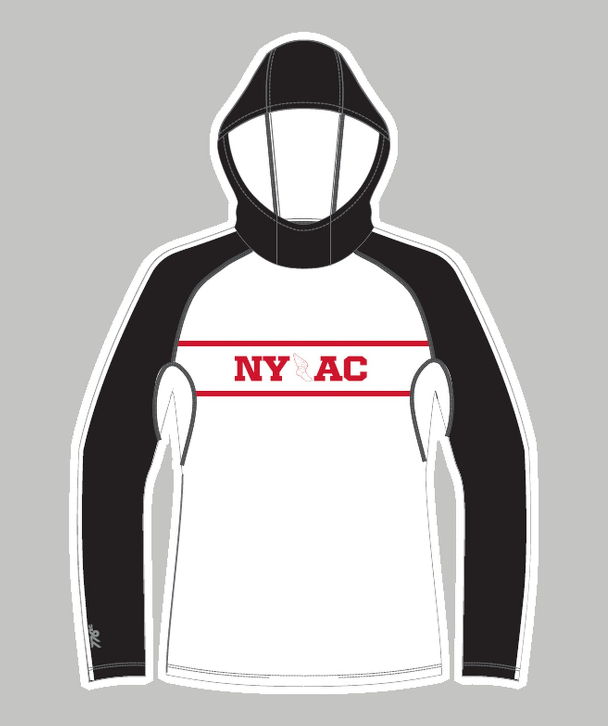 Men's New York Athletic Club Sun Hoodie LS - Black/Red
