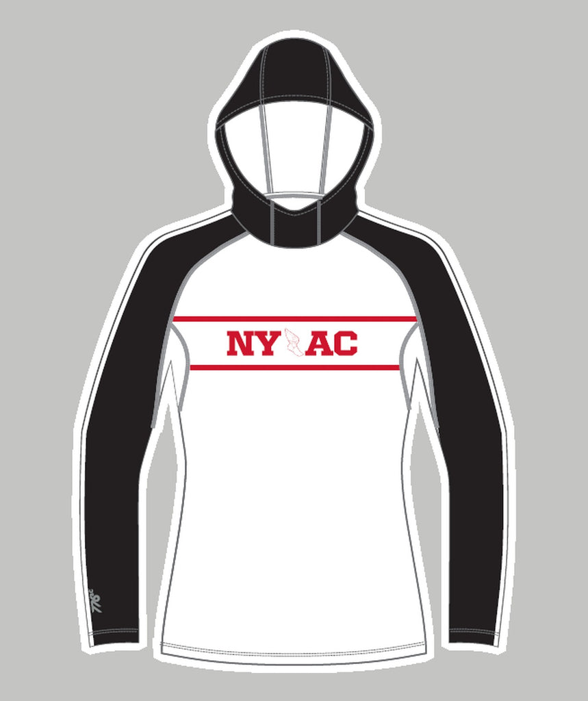 Women's New York Athletic Club Sun Hoodie LS - Black/Red