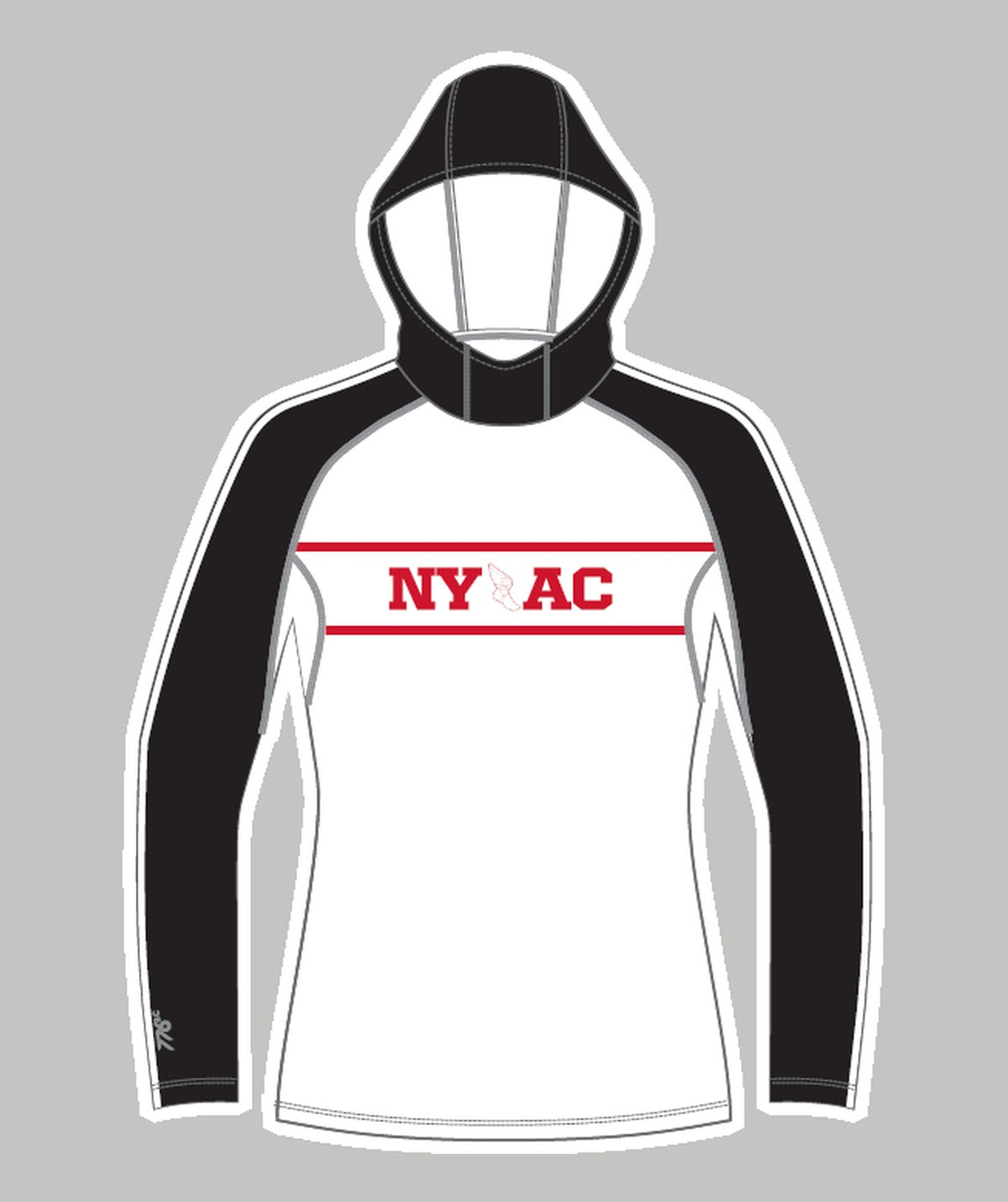 Women's New York Athletic Club Sun Hoodie LS - Black/Red