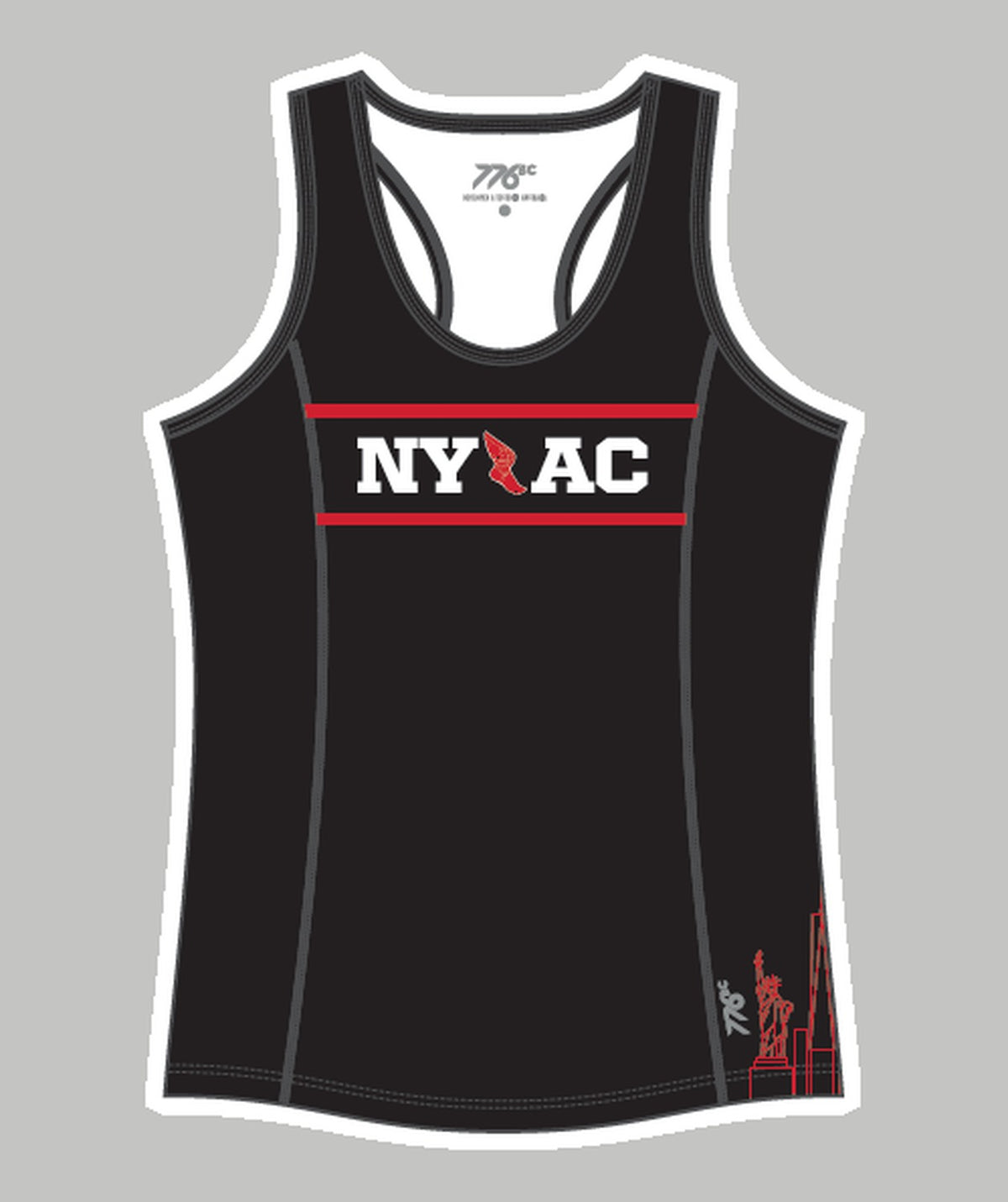 Women's New York Athletic Club Performance Tank - Black/Red