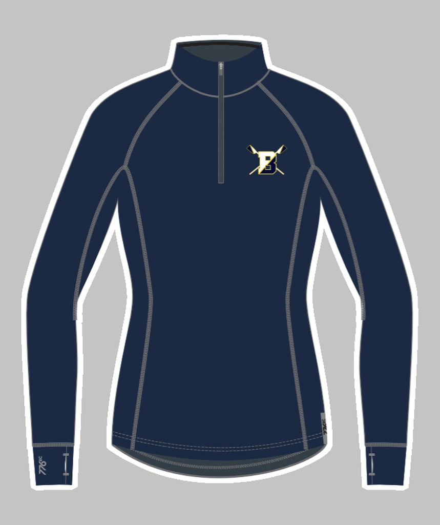 Women's Brighton Rowing Club Pro-Merino 1/4 Zip LS - Navy
