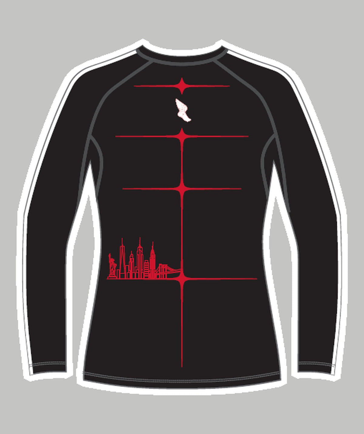 Women's New York Athletic Club Base Layer LS - Black/Red