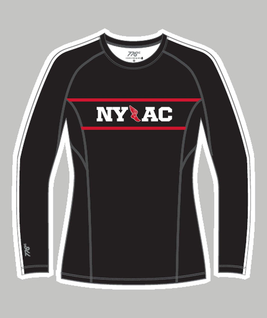 Women's New York Athletic Club Base Layer LS - Black/Red