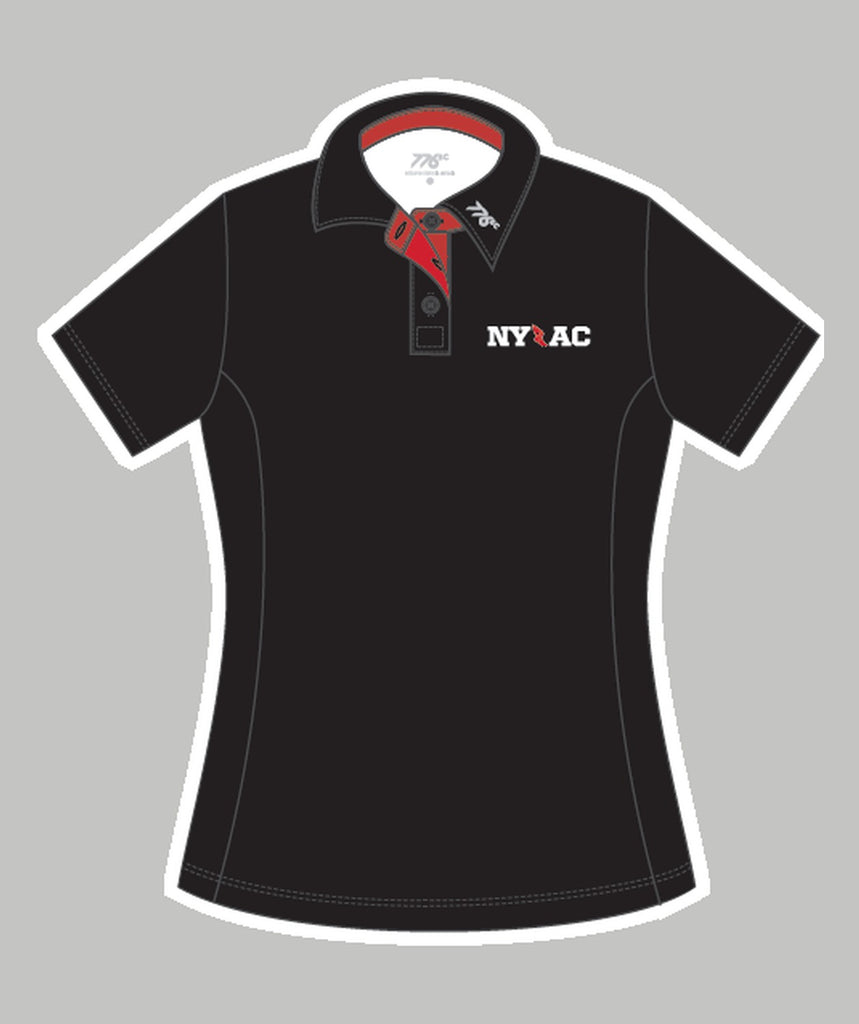 Women's New York Athletic Club Polo SS - Black/Red