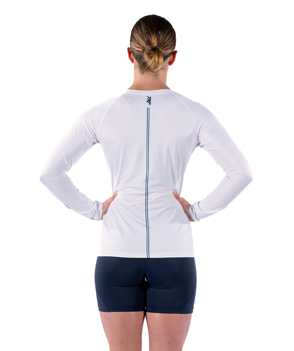 Women's Motion LS Training Base Layer - White/Navy