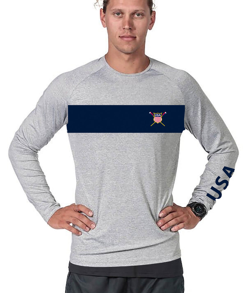 Men's USRowing Supporter Club LS T-Shirt - Gray