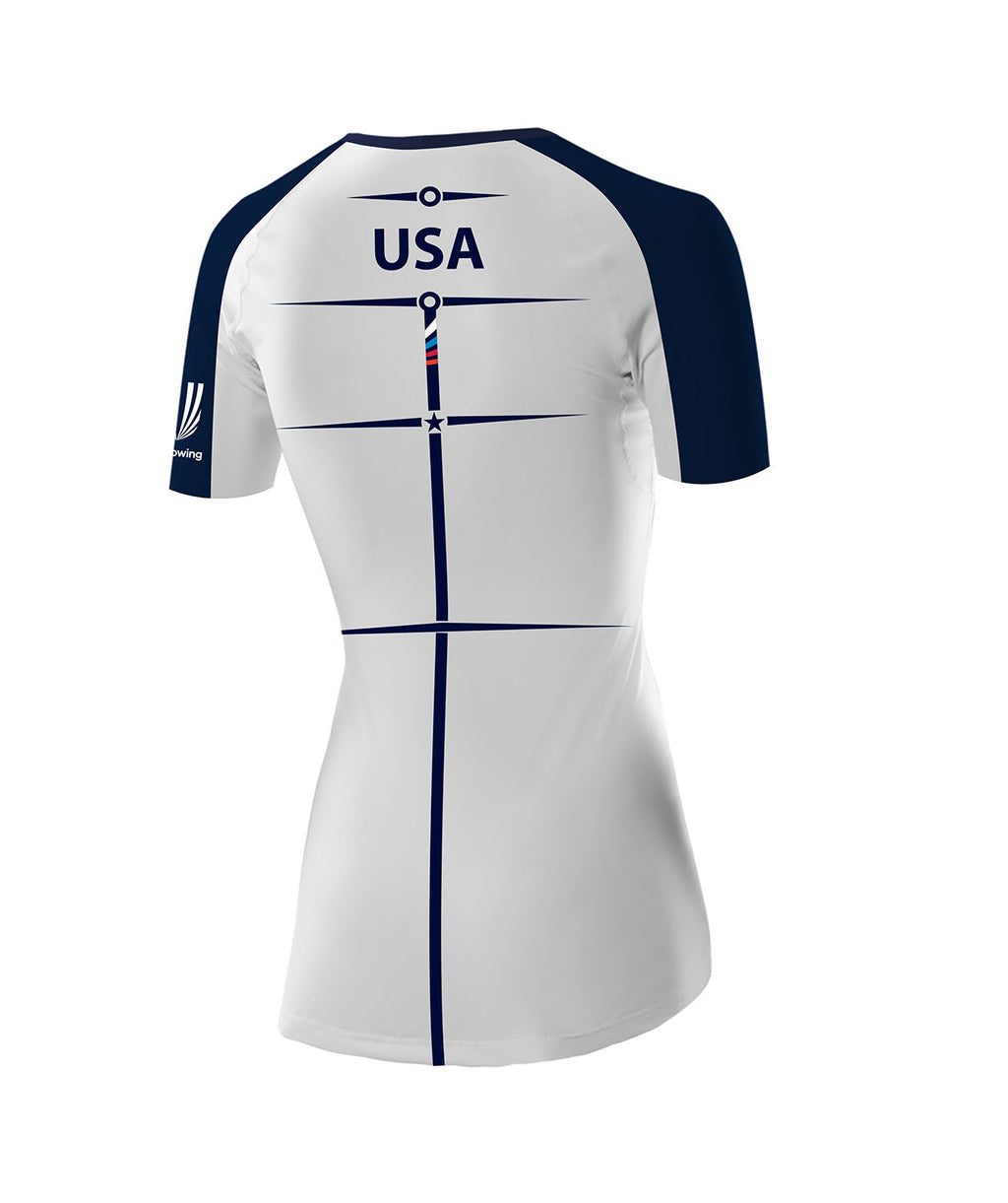 Women's 776BC x USRowing Motion Pro SS Base Layer 02 - White/Navy