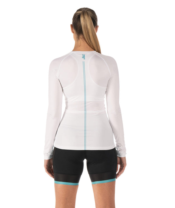 Women's Motion LS Base Layer - White/Capri