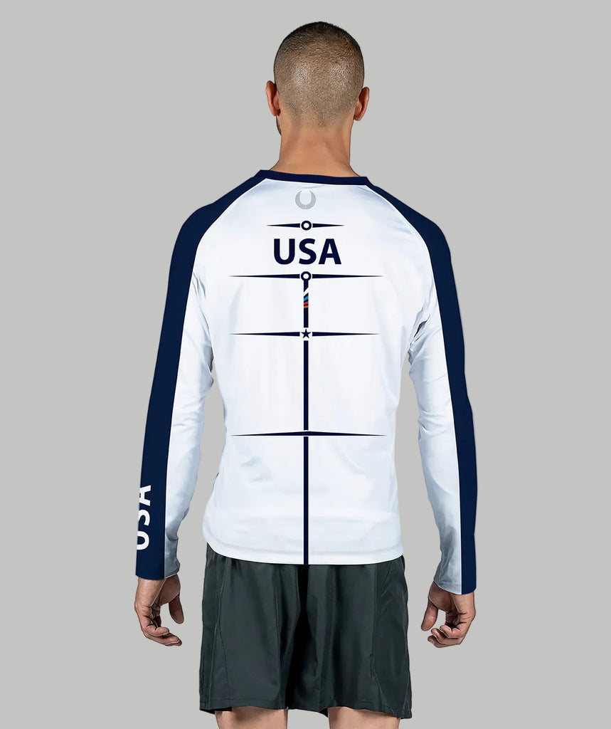 Men's 776BC x USRowing Motion Pro LS Training Base Layer 02 - White/Navy