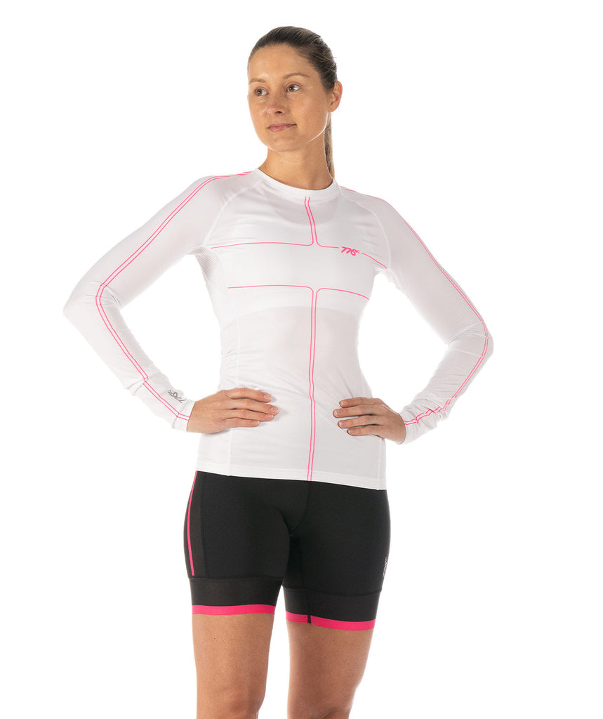 Women's Motion LS Base Layer - White/Pink