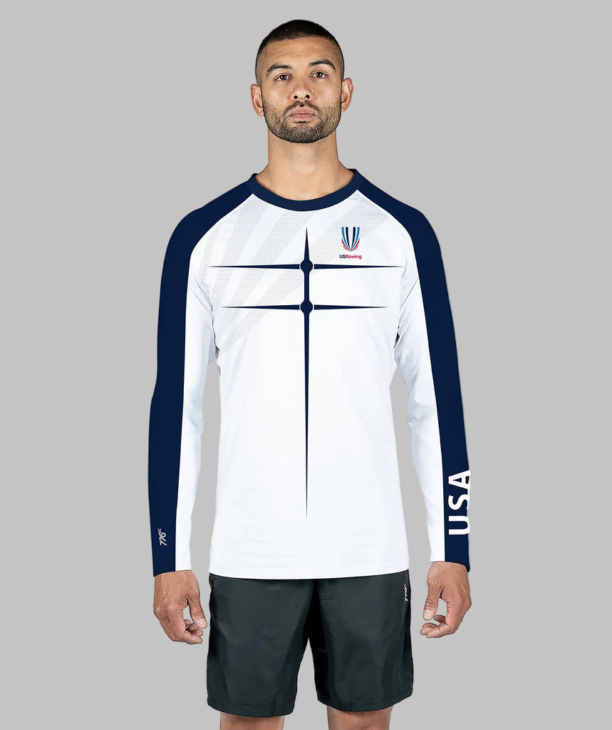 Men's 776BC x USRowing Motion Pro LS Training Base Layer 02 - White/Navy