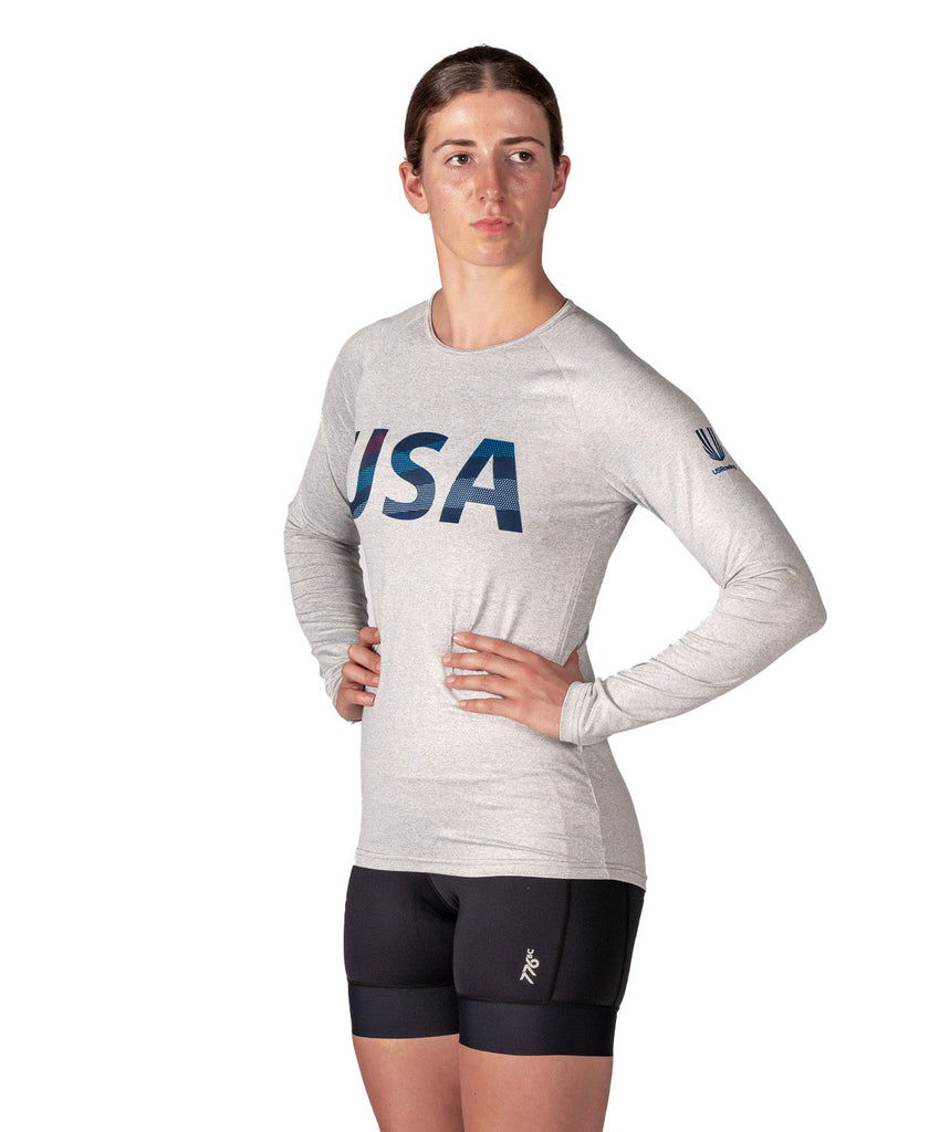 Women's 776BC x USRowing USA Active LS T-Shirt 01 - Gray