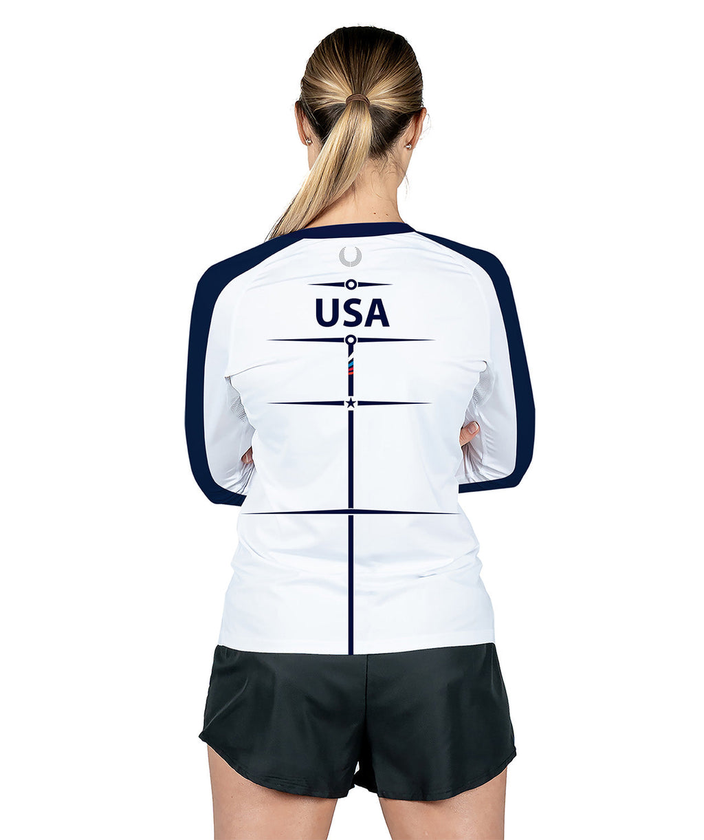 Women's 776BC x USRowing Motion Pro LS Training Base Layer 02 - White/Navy