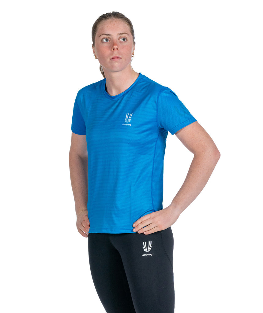 Women's 776BC x USRowing Performance T-Shirt 01 - Cyan