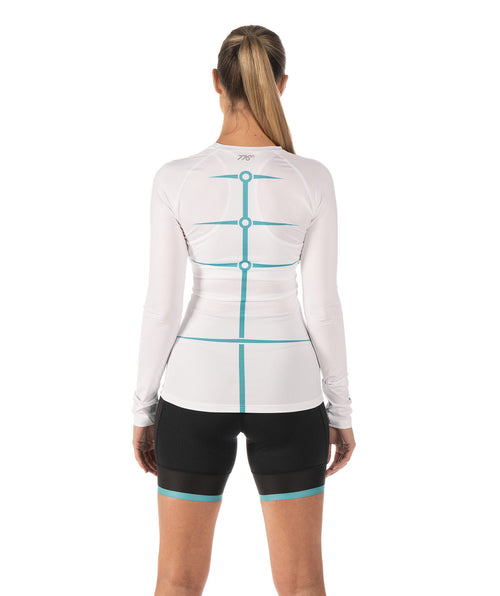 Women's Motion Pro LS Base Layer - White/Capri