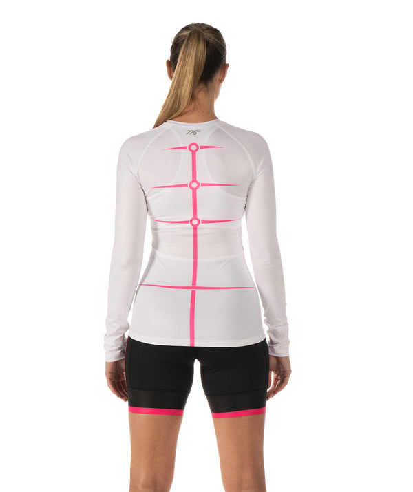 Women's Motion Pro LS Base Layer - White/Pink