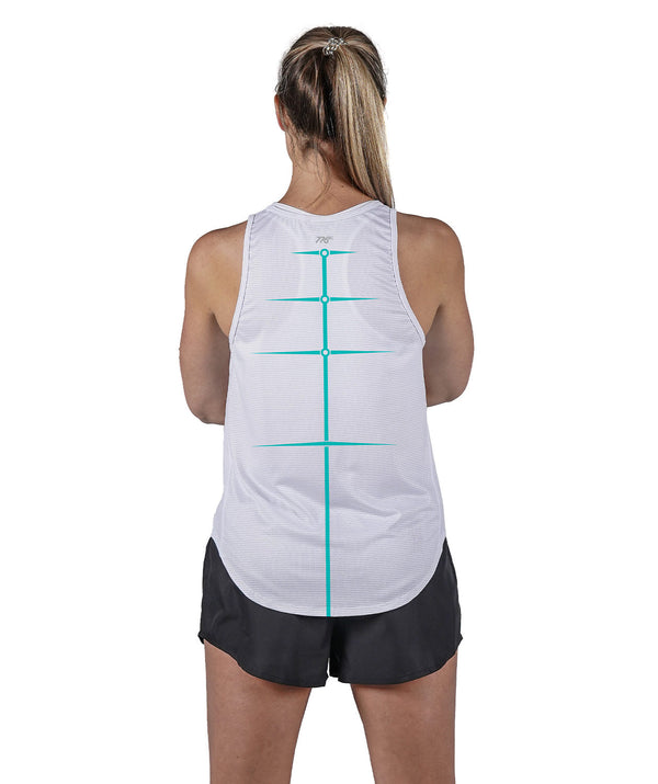 Women's Motion Pro Training Tank - White/Capri