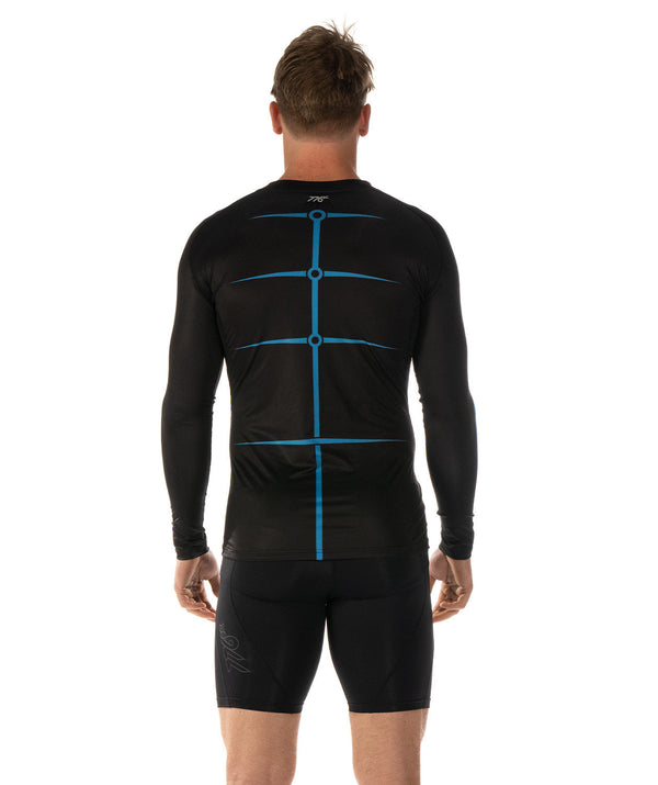 Men's Motion Pro LS Base Layer - Black/Neon Blue