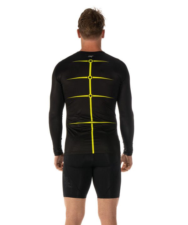 Men's Motion Pro LS Base Layer - Black/Neon Yellow