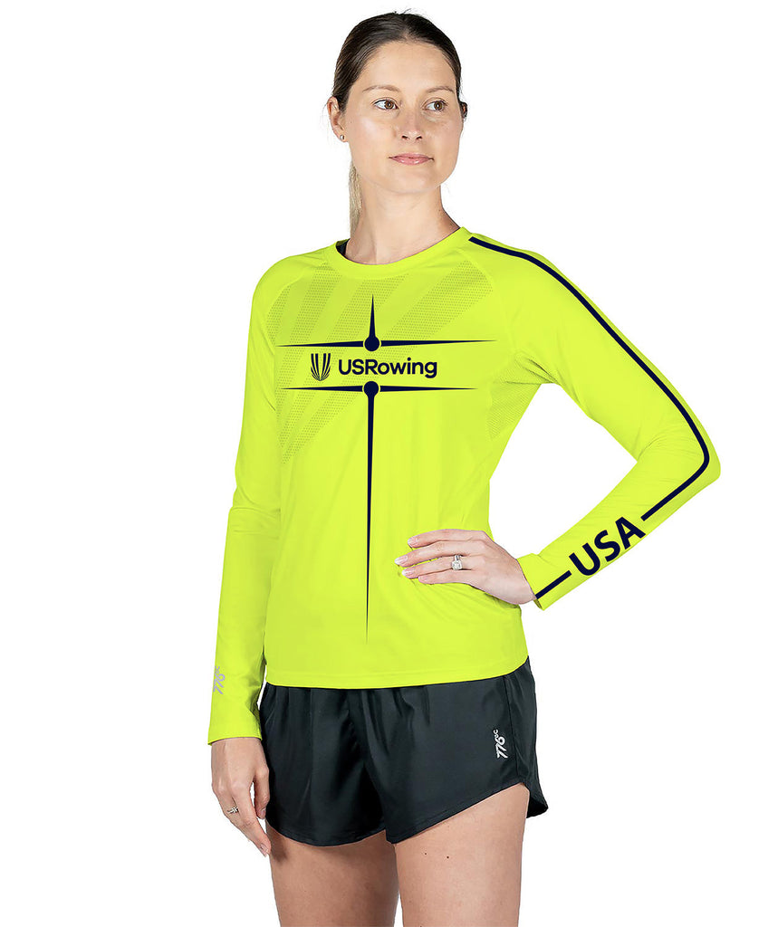 Women's 776BC x USRowing Motion Pro LS Training Base Layer 02 - Neon Yellow