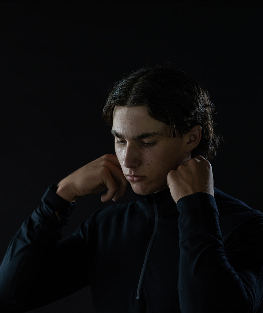 Men's Wreath Pro-Merino 1/4 Zip - Black