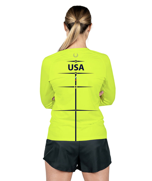 Women's 776BC x USRowing Motion Pro LS Training Base Layer 02 - Neon Yellow