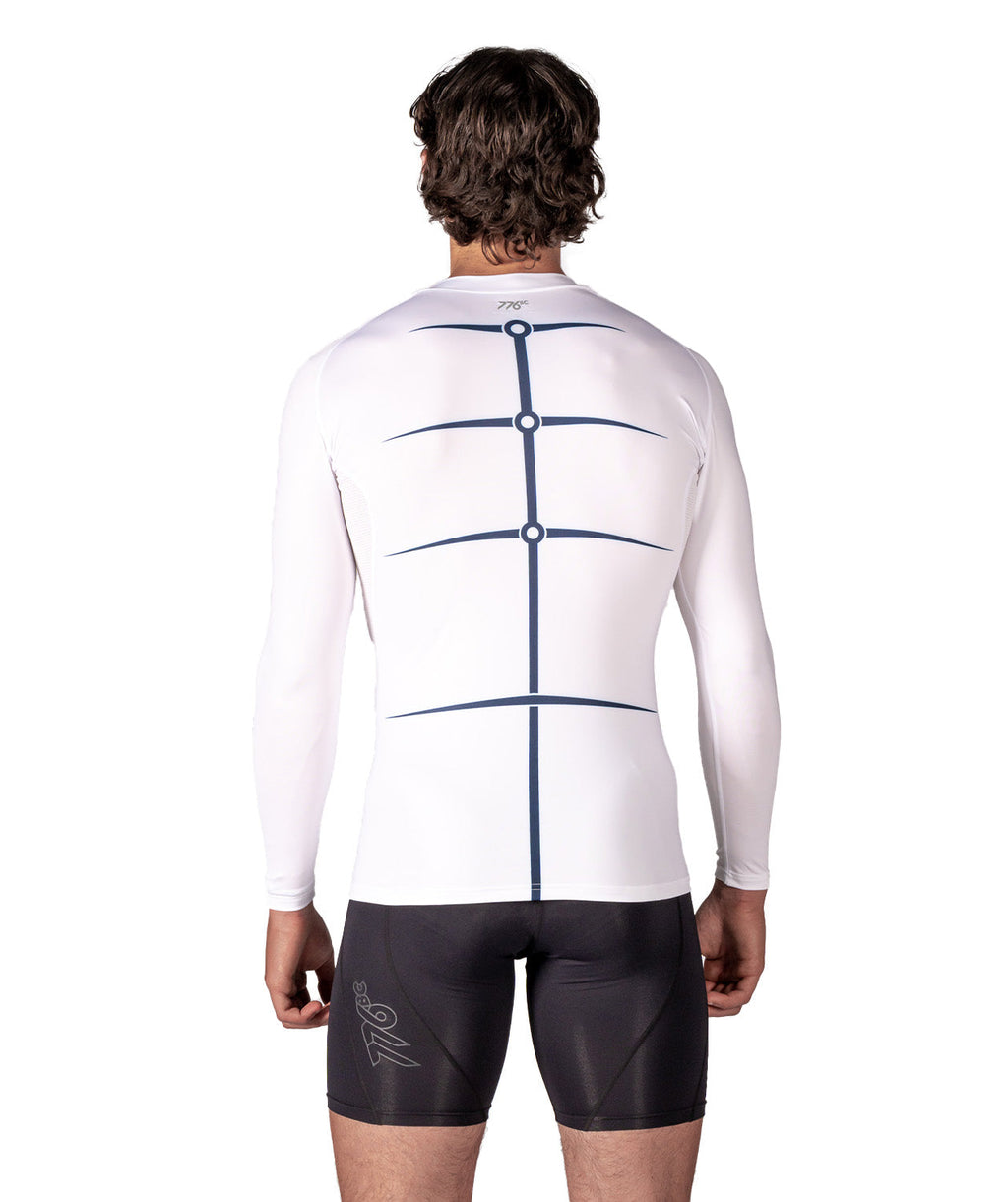 Men's Motion Pro LS Base Layer - White/Navy