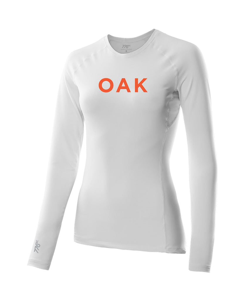 Women's Oakland Strokes LS Base Layer - White