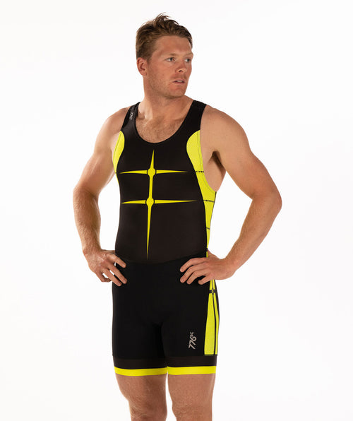 Men's Motion Pro Rowing Unisuit - Black/Neon Yellow